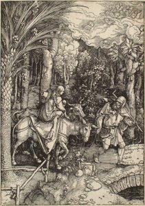 A vida da Virgem: A fuga para o Egipto de Albrecht Dürer