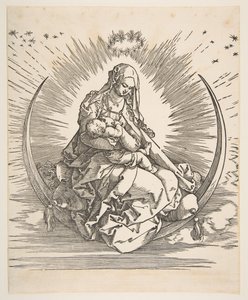Madonna on the Crescent, frontispício para a vida da Virgem, ca. 1511 de Albrecht Dürer