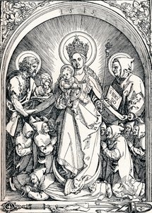 Madonna com os frades cartuxos, São João Batista e São Bruno, 1515 1906. de Albrecht Dürer