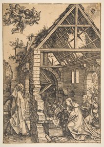 A Natividade, de A Vida da Virgem, 1502-3. de Albrecht Dürer