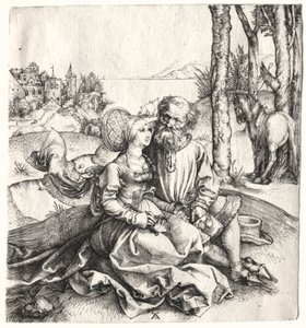 A oferta de amor ou o casal mal-sortido, 1495-1496. de Albrecht Dürer