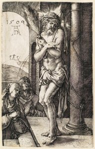 A Paixão: o Homem das Dores junto à coluna de Albrecht Dürer
