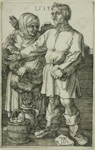 O camponês e sua esposa no mercado de Albrecht Dürer