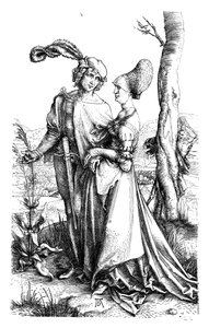 O passeio, c1498, 1906 de Albrecht Dürer