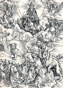 A Besta de Sete Cabeças e a Besta com Chifres de Cordeiro, 1498 1906. de Albrecht Dürer