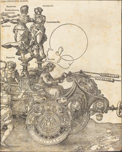 A Carruagem Triunfal de Maximiliano I (O Grande Carro Triunfal) [placa 2 de 8] de Albrecht Dürer