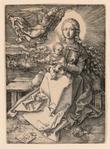 A Virgem Coroada por um Anjo de Albrecht Dürer