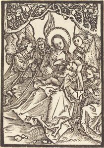 A Virgem Amamentando o Menino Jesus com Quatro Anjos de Albrecht Dürer