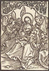 A Virgem Amamentando o Menino Jesus com Quatro Anjos, c. 1500. de Albrecht Dürer
