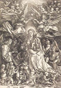 A Virgem Cercada por Muitos Anjos, 1518. de Albrecht Dürer