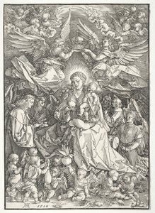 A Virgem Cercada por Muitos Anjos, 1518. de Albrecht Dürer