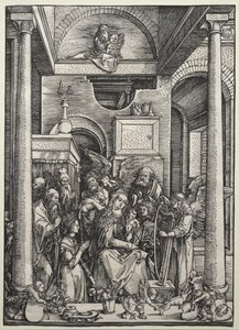 A Virgem e o Menino Rodeados de Santos e Anjos de Albrecht Dürer