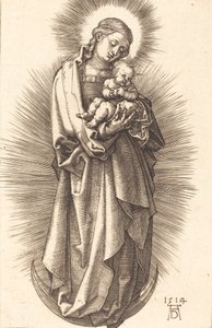 A Virgem e o Menino em um crescente com um diadema, 1514. de Albrecht Dürer