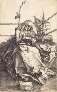 A Virgem e o Menino em um banco gramado, 1503. de Albrecht Dürer