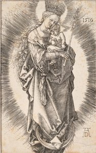 A Virgem com uma coroa de estrelas e um cetro, 1516. de Albrecht Dürer