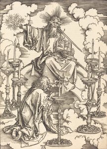 A Visão dos Sete Castiçais, provavelmente c. 14961498. de Albrecht Dürer