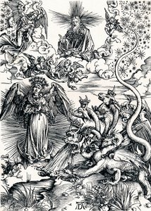 A mulher vestida com o sol e o dragão de sete cabeças, 1498 1906 de Albrecht Dürer
