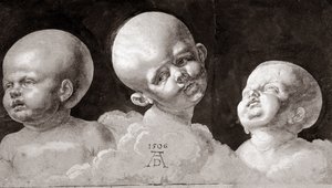 Três cabeças de crianças, 1506 de Albrecht Dürer