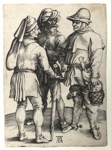 Três aldeões em conversação, c.1497 de Albrecht Dürer