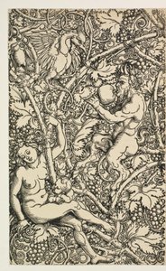 Dois projetos para tapeçaria com satyrfamily de Albrecht Dürer