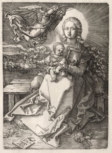 Virgem coroada por um anjo de Albrecht Dürer
