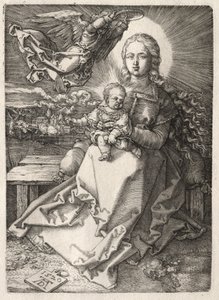Virgem coroada por um anjo, 1520. de Albrecht Dürer