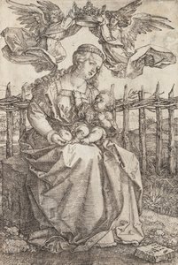 Virgem Maria coroada por dois anjos, 1518 de Albrecht Dürer