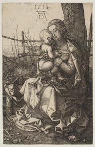 Virgem e criança assentada por uma árvore, 1513. de Albrecht Dürer
