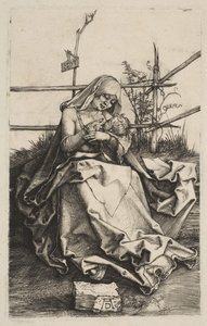 Virgem e Menino em um banco gramado, 1503. de Albrecht Dürer