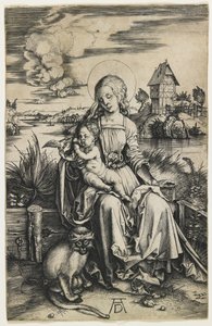 Virgem e Criança com o Macaco, c. 1498 de Albrecht Dürer