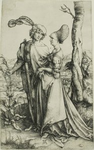 Jovem casal ameaçado de morte (The Promenade) de Albrecht Dürer