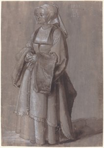 Mulher jovem em vestido holandês de Albrecht Dürer