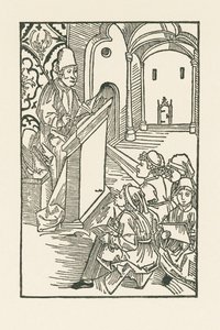 Um professor com quatro alunos de Albrecht Dürer or Duerer