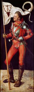 Altarpiece Paumgartner: Pintura "Santo Eustáquio" de Albrecht Durer (1471-1528) 1504 aproximadamente. Sol. 157x61 cm Munique, Alte Pinakothek de Albrecht Dürer