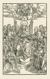 Birgitta rodeada de freiras e monges de Albrecht Dürer or Duerer