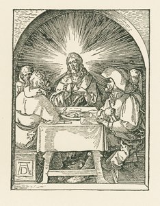 Cristo e os discípulos de Emaús, c.1510 (xilogravura) de Albrecht Dürer or Duerer