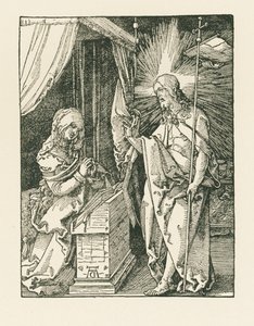 Cristo aparecendo à sua Mãe, c.1510 (xilogravura) de Albrecht Dürer or Duerer