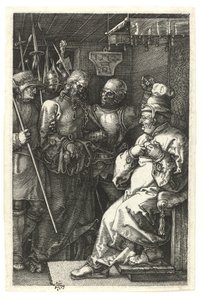 Cristo perante Caifás. 1512 (Gravura de Burin em cobre) de Albrecht Dürer