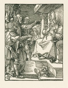 Cristo diante de Caifás, c.1508-09 (xilogravura) de Albrecht Dürer or Duerer