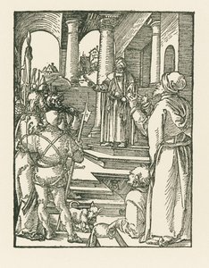 Cristo perante Pilatos, c.1508-09 (xilogravura) de Albrecht Dürer or Duerer