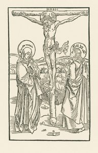 Cristo na cruz com Maria Virgem e São João de Albrecht Dürer or Duerer