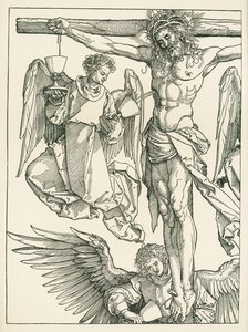 Cristo na cruz com três anjos, c.1513-13 (xilogravura) de Albrecht Dürer or Duerer