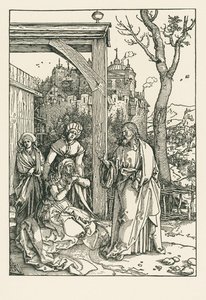 Cristo despedindo-se de sua Mãe, c.1504 (xilogravura) de Albrecht Dürer or Duerer