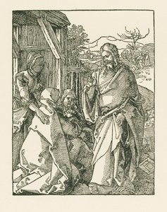 Cristo despedindo-se da sua Mãe, c.1508-09 (xilogravura) de Albrecht Dürer or Duerer