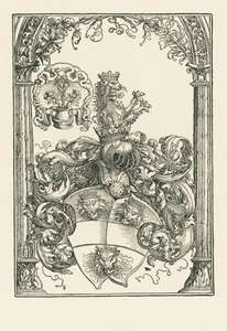Brasão de armas de Jacob de Bannissis, c.1515 (xilogravura) de Albrecht Dürer or Duerer