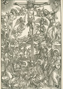 Crucificação (O Grande Calvário), c.1496-00 (xilogravura) de Albrecht Dürer or Duerer