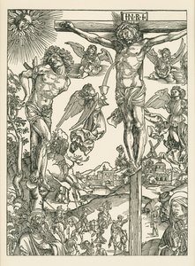 Crucificação (O Grande Calvário), c.1496-00 (xilogravura) de Albrecht Dürer or Duerer
