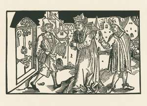 Davus, Simo e Chremes, c.1492-93 (xilogravura) de Albrecht Dürer or Duerer