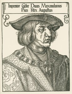 Imperador Maximiliano I, c.1519 (xilogravura) de Albrecht Dürer or Duerer