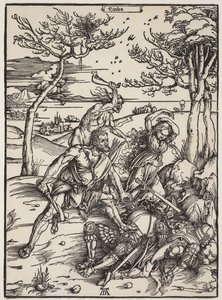 Hercules Conquering Cacus, c.1496 (xilogravura) de Albrecht Dürer